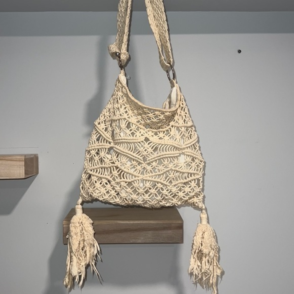 H&M fringe Macrame bag Crochet‎